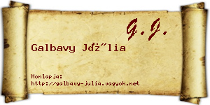 Galbavy Júlia névjegykártya